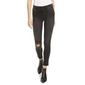 Frame Denim Le High Skinny Crop Raw Edge Size 25, Brisbane Rips